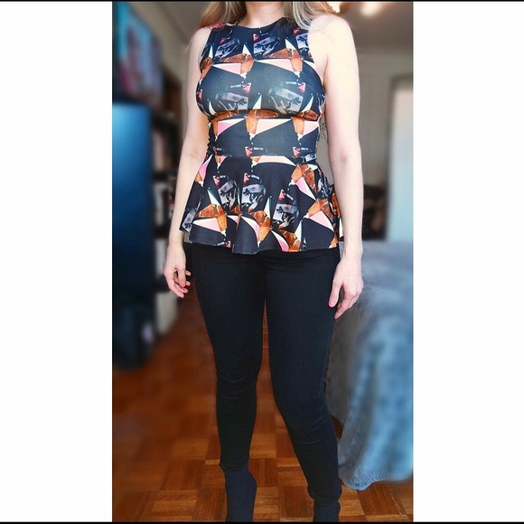 Colorful H&M Peplum Top - Picture 2 of 5